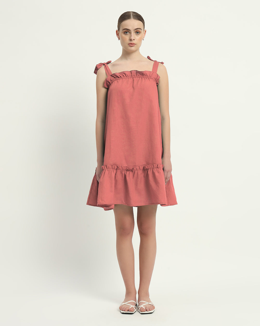 The Amalfi  Ivory Pink  Cotton Dress