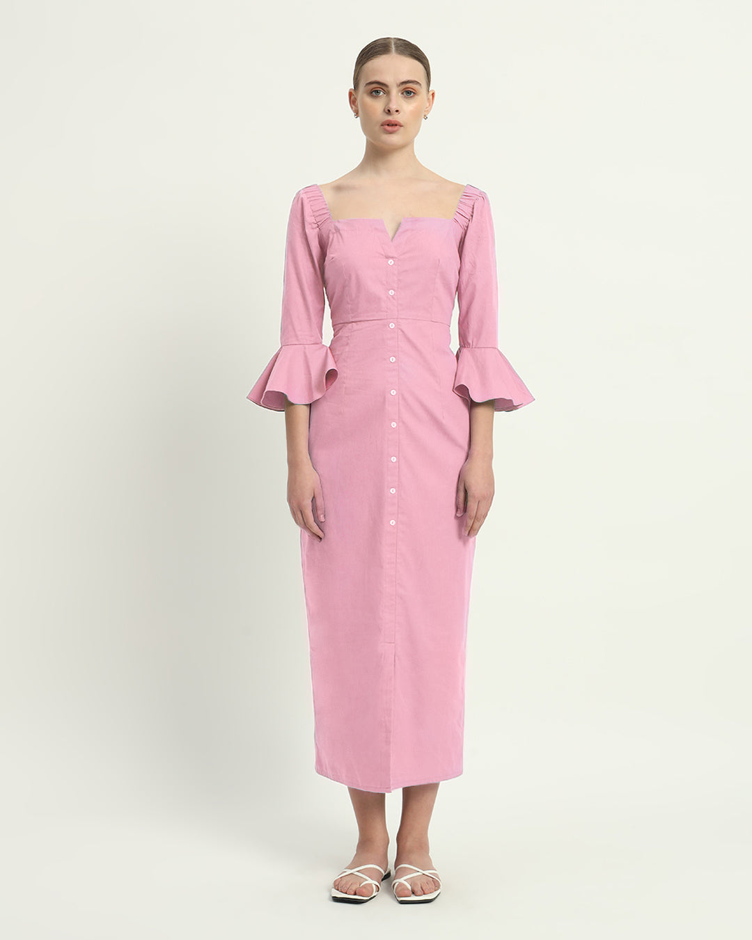The Rosendale Fondant Pink Cotton Dress