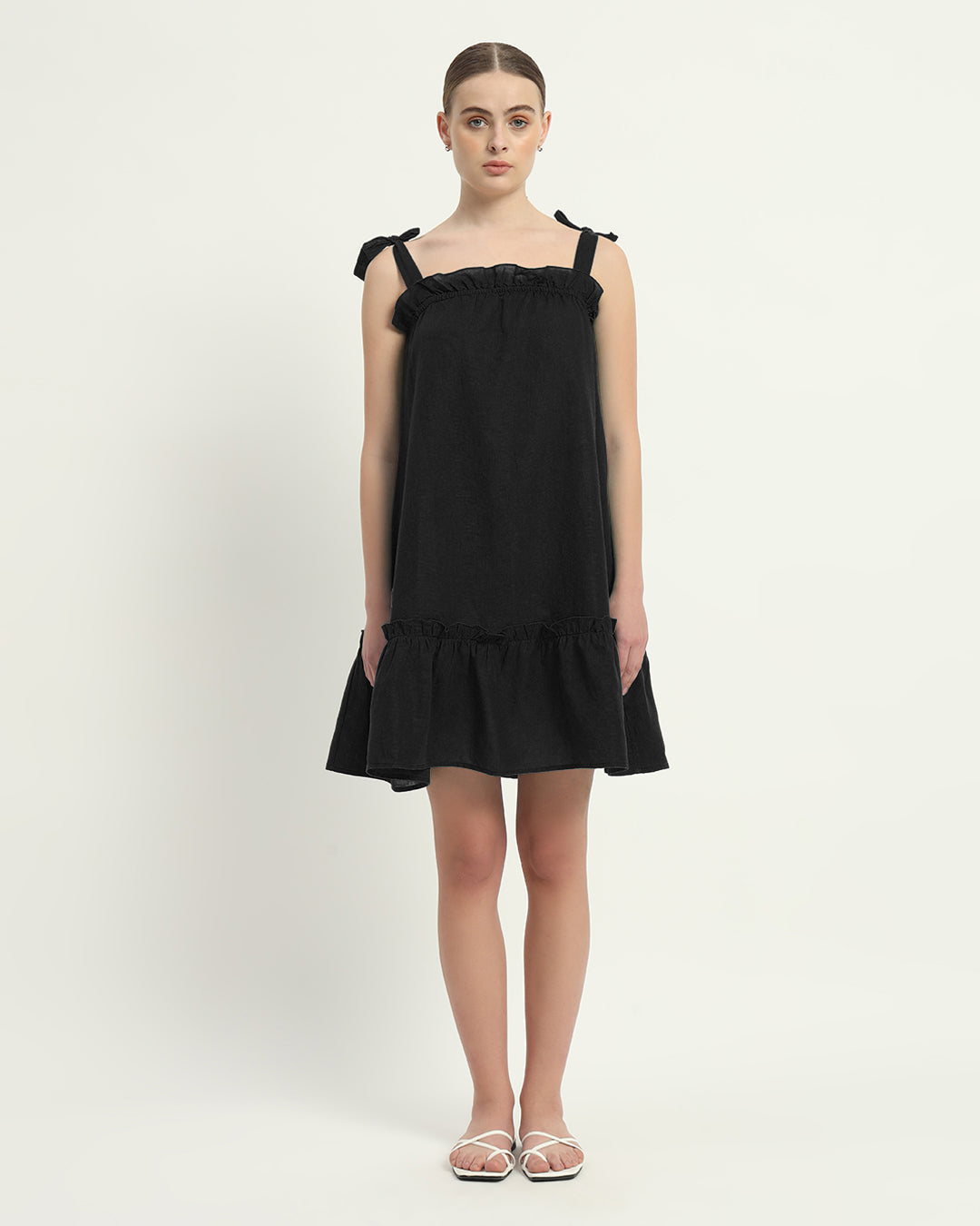 The Amalfi Noir Cotton Dress