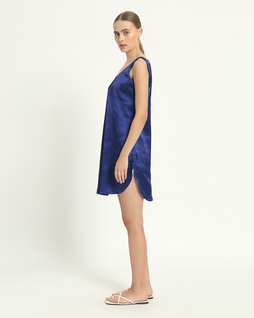 Satin Serenity Lapis Purple Night Dress