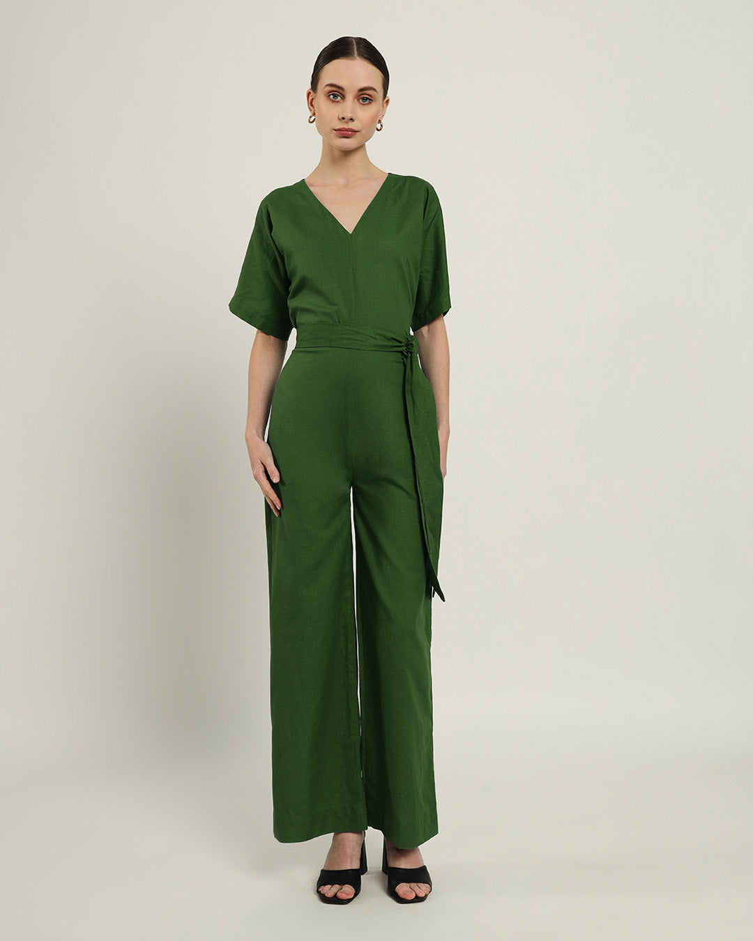 Sunny Things V Neck Emerald Jumpsuit