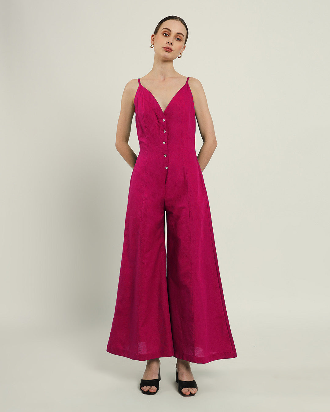 Midday High Flared Berry Jumpsuit