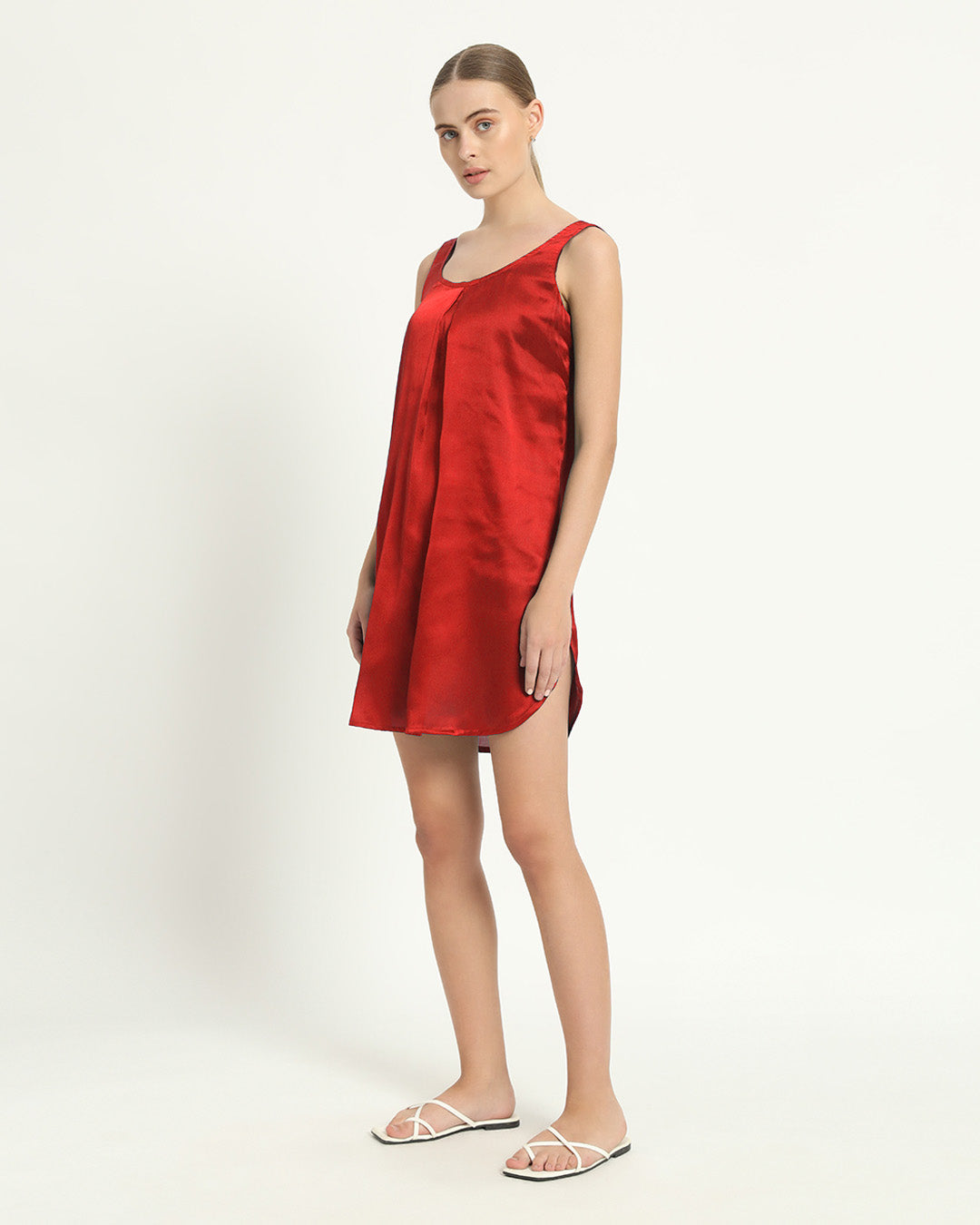 Satin Serenity Scarlet Red Night Dress