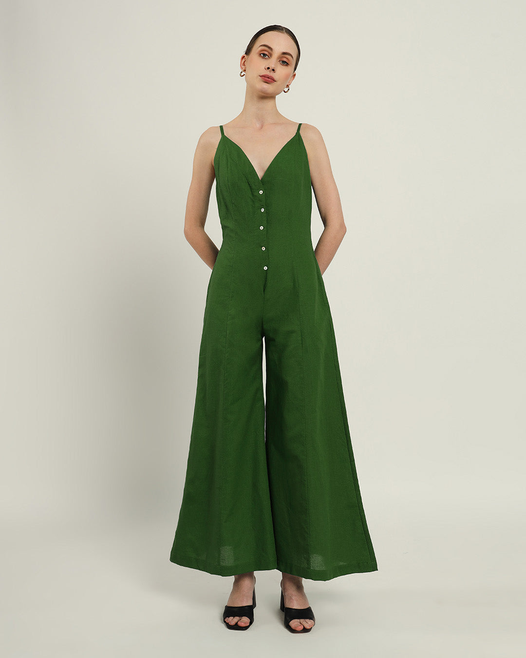 Midday High Flared Emerald Jumpsuit