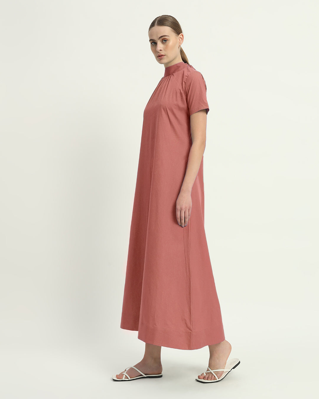 The Hermon  Ivory Pink Cotton Dress