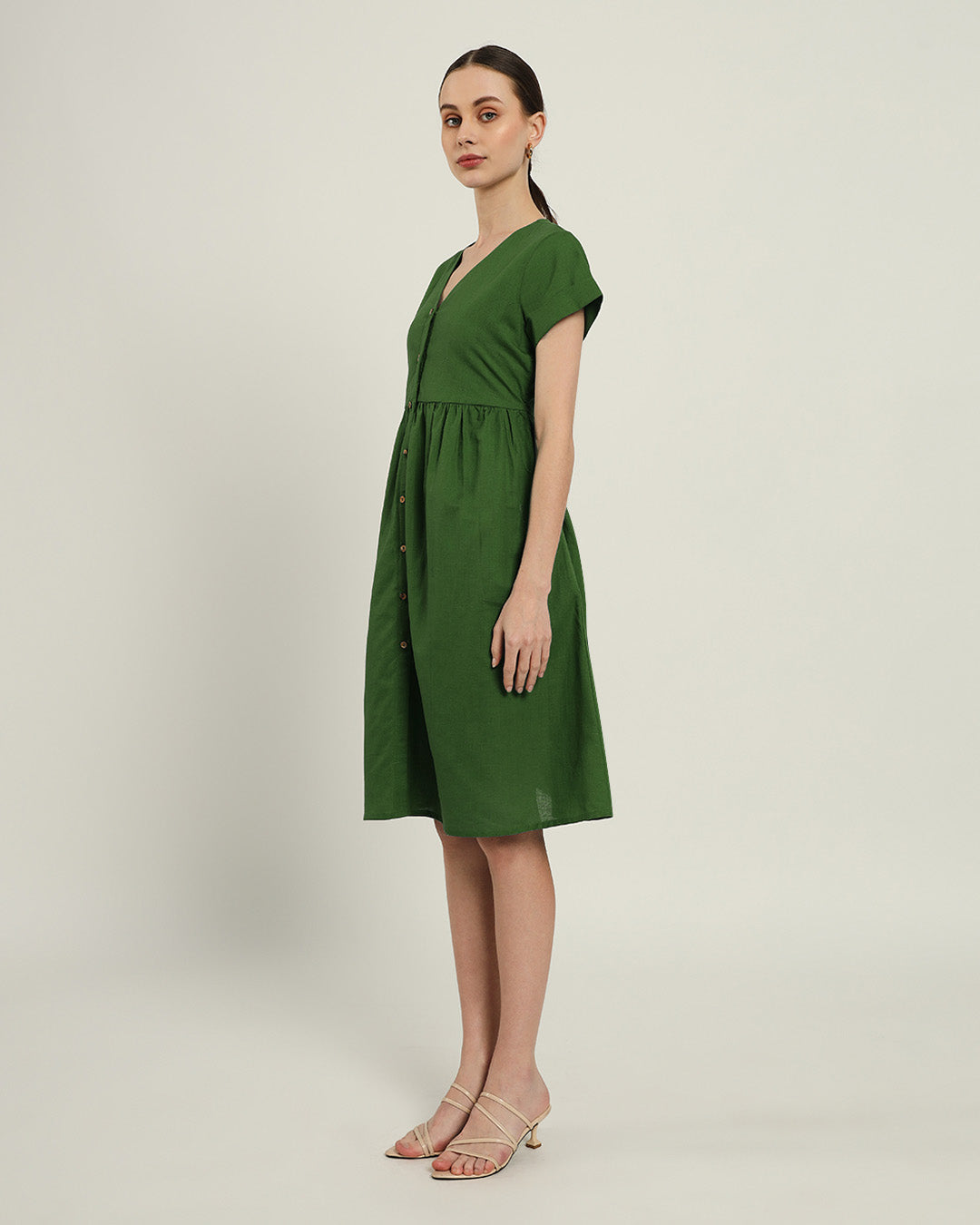 The Valence Emerald Cotton Dress