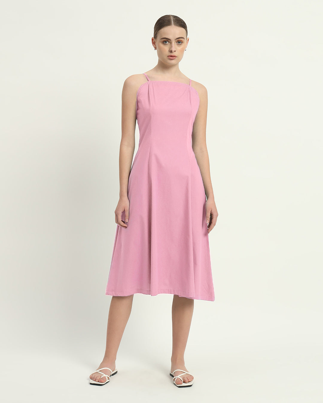 The Valatie Fondant Pink Cotton Dress