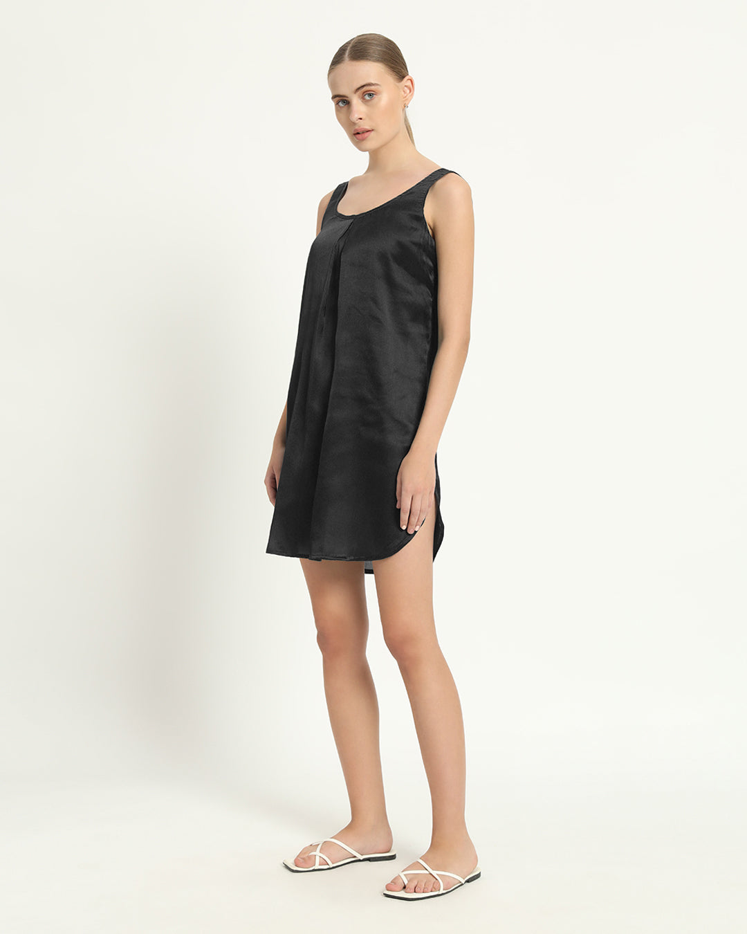 Satin Serenity Black Night Dress