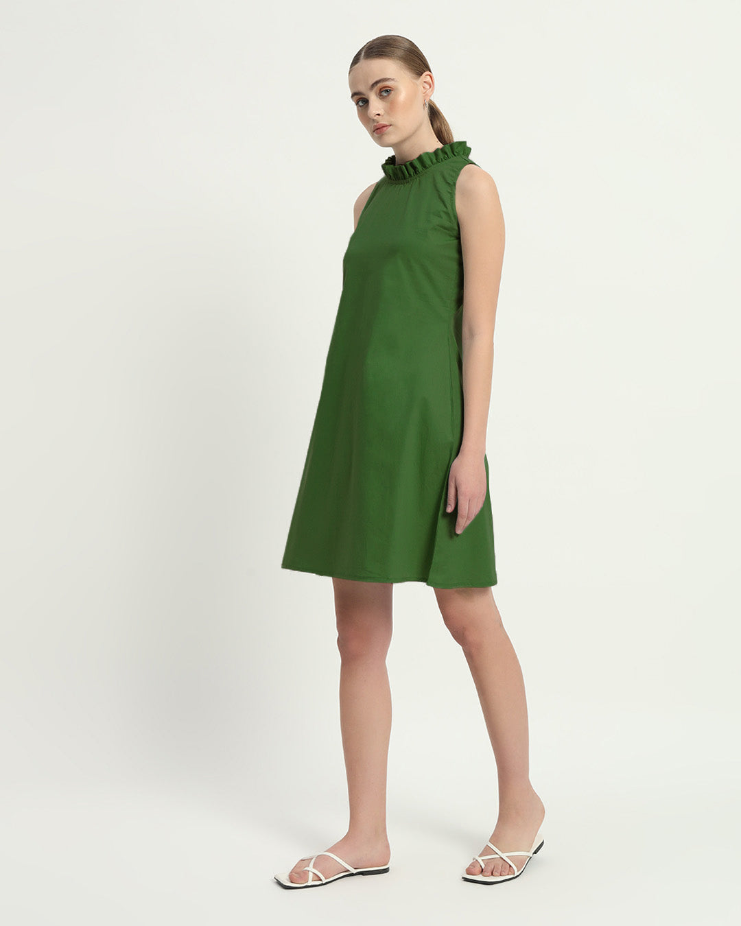 The Angelica Emerald Cotton Dress
