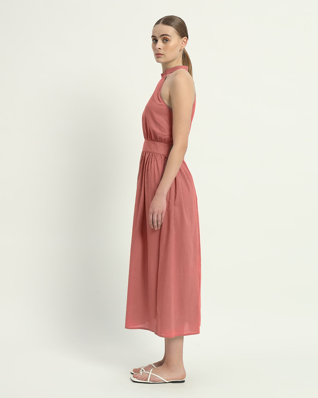 The Massena  Ivory Pink Cotton Dress