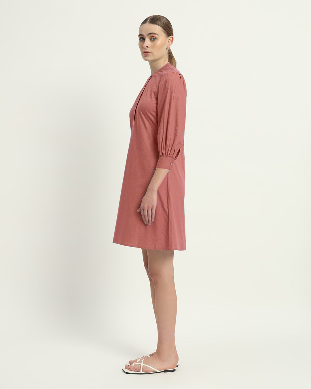 The Roslyn  Ivory Pink Cotton Dress