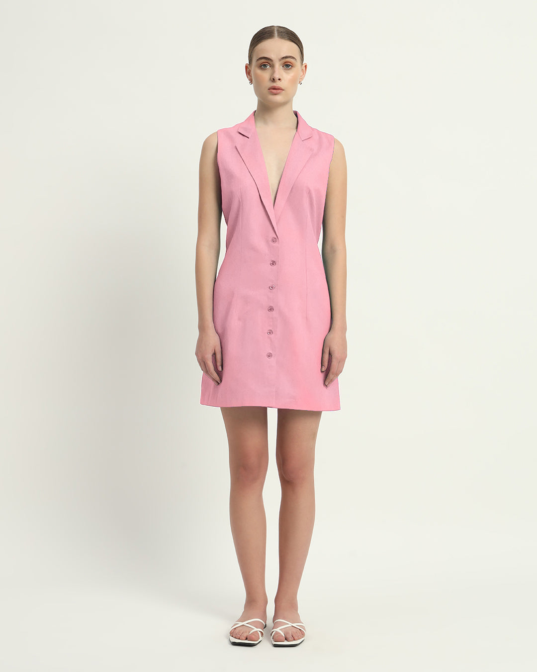 The Vernon Fondant Pink Cotton Dress