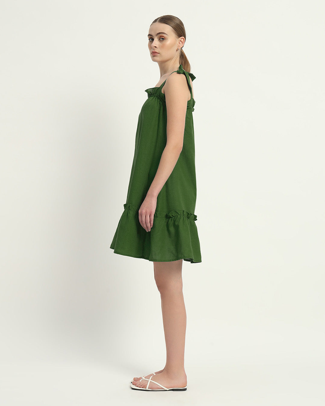 The Amalfi Emerald Cotton Dress