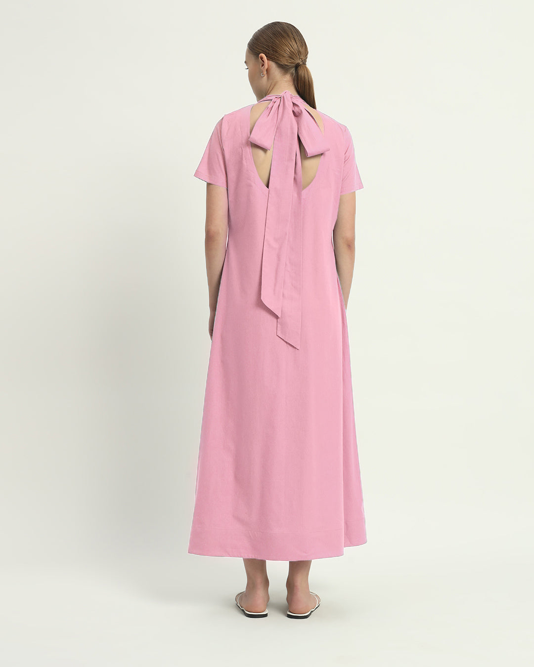 The Hermon Fondant Pink Cotton Dress