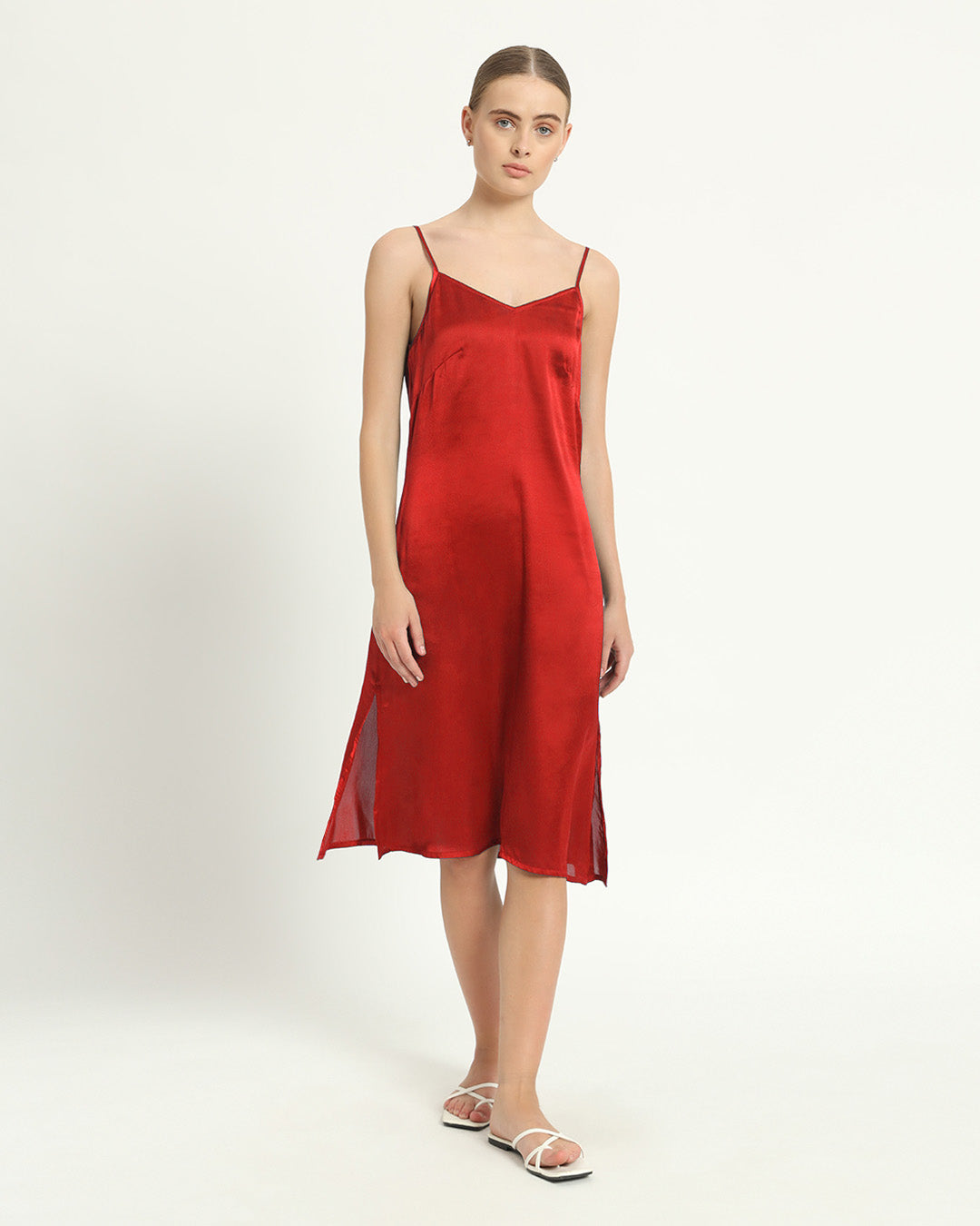 Satin Grace Scarlet Red Night Dress