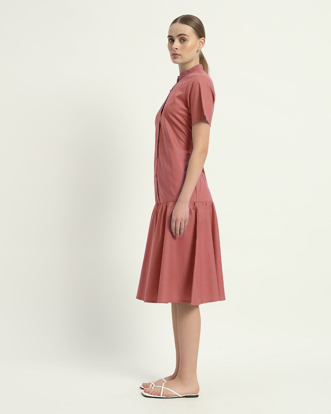 The Melrose  Ivory Pink Cotton Dress