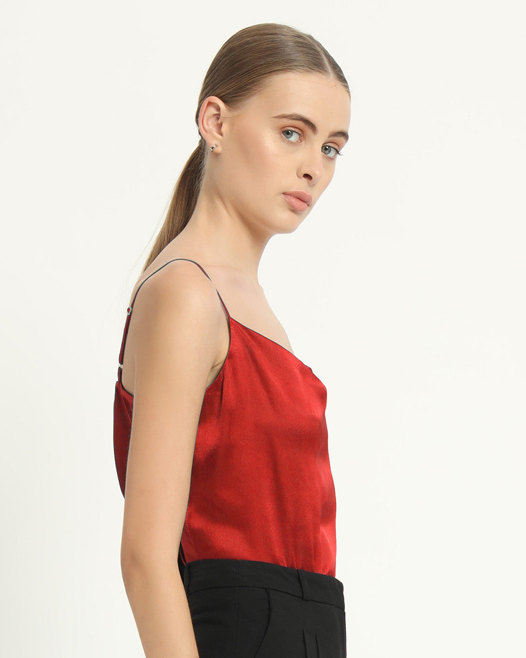 Satin Cowled Scarlet Red Camisole