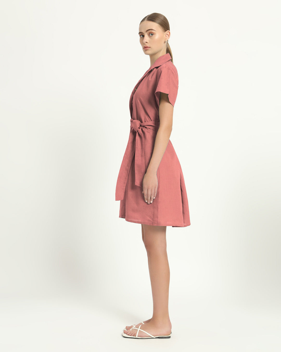 The Loretto Ivory Pink Cotton Dress