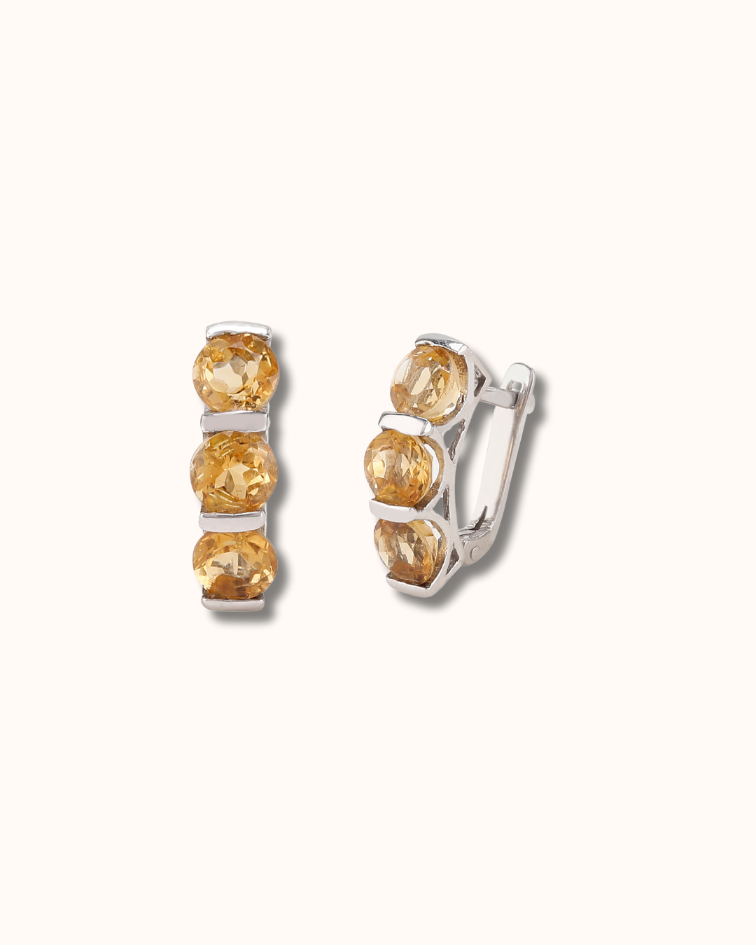 Trinity in Citrine Earrings