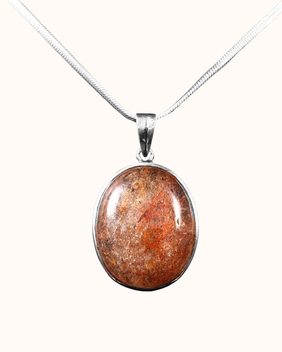 Classic Round Pendant in Golden Rutile