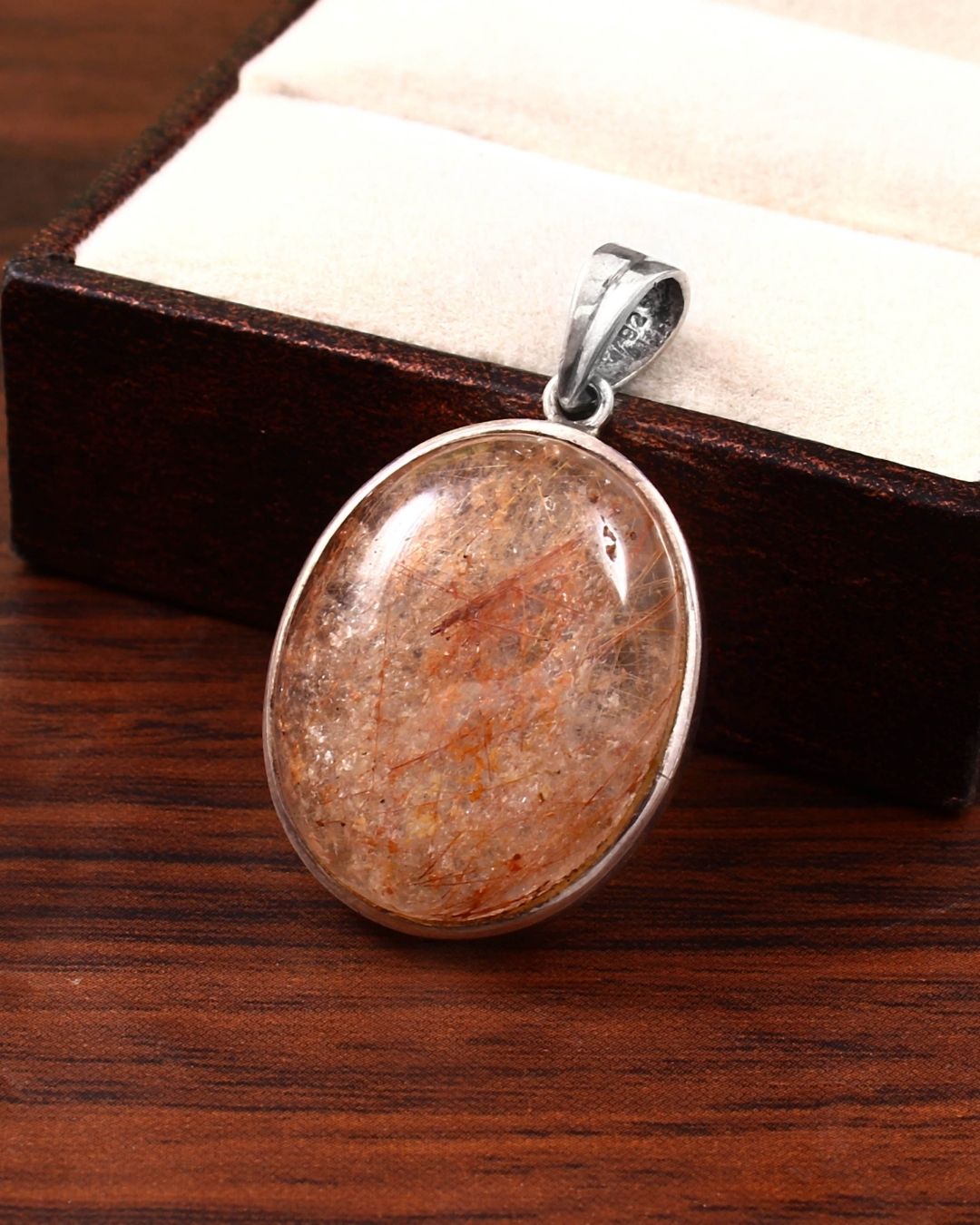 Classic Round Pendant in Golden Rutile