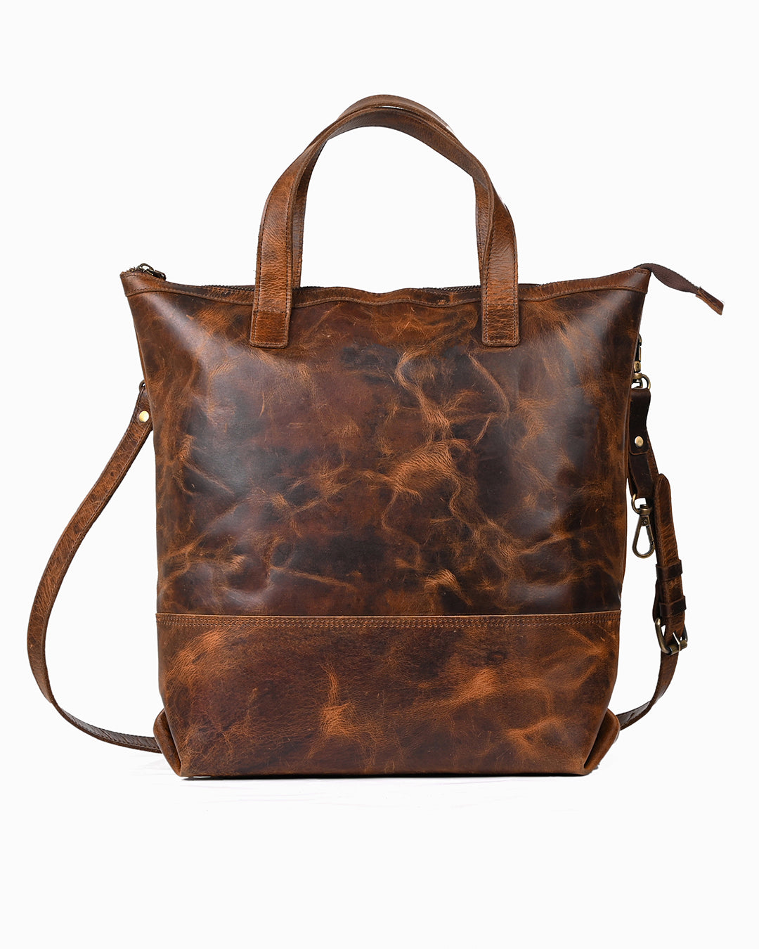 Leather Tote Cum Backpack