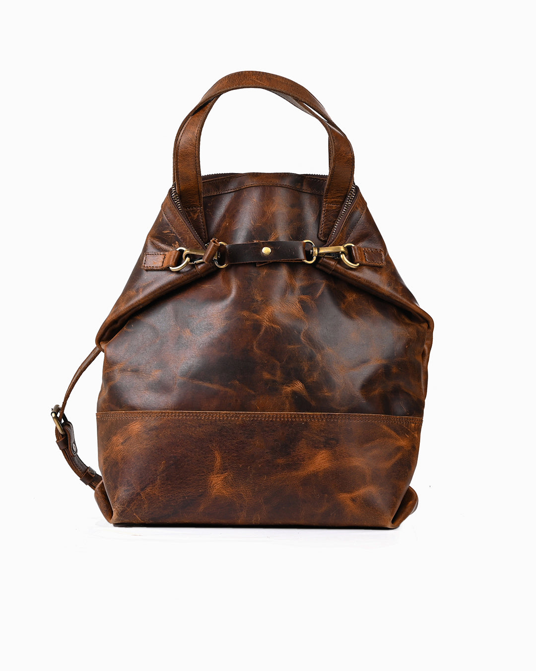 Leather Tote Cum Backpack