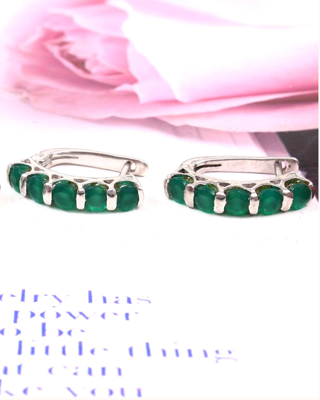 Eternity in Green Onyx Earrings