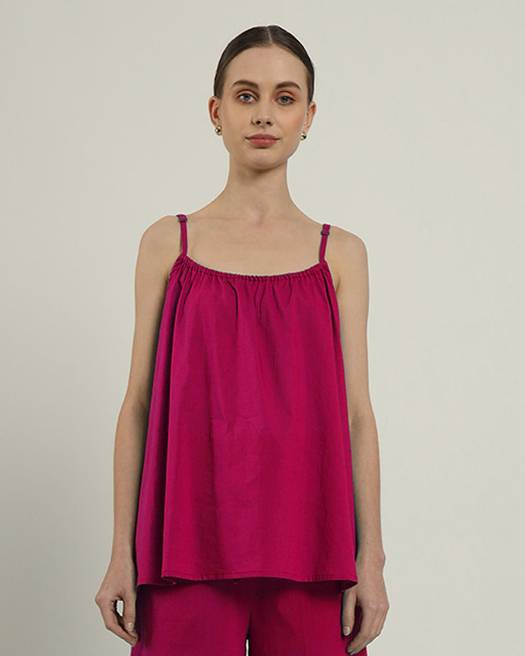 Easy Breeze Adjustable Neck Berry Top (Without Bottoms)