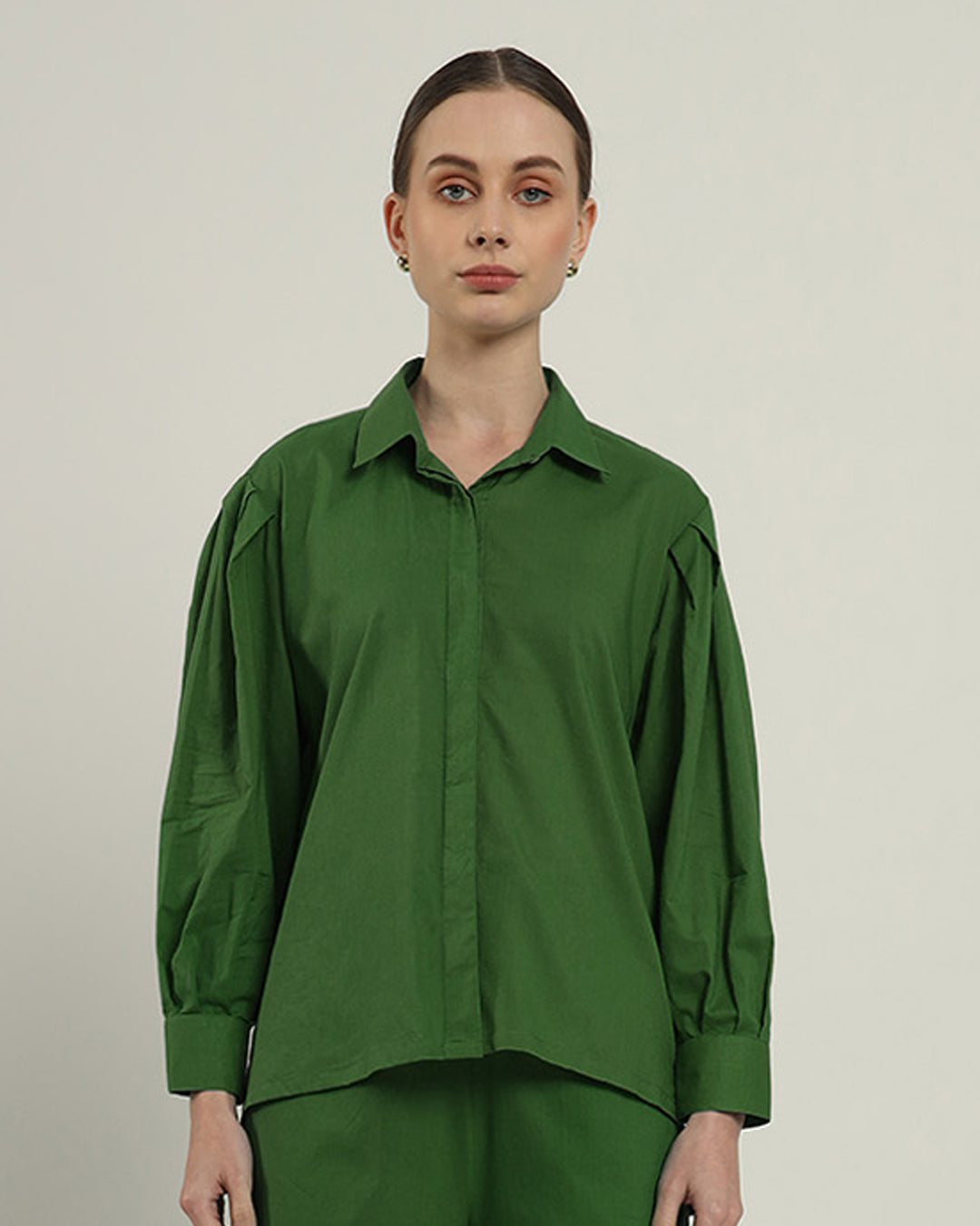 Flare & Flair Shirt Emerald Top (Without Bottoms)