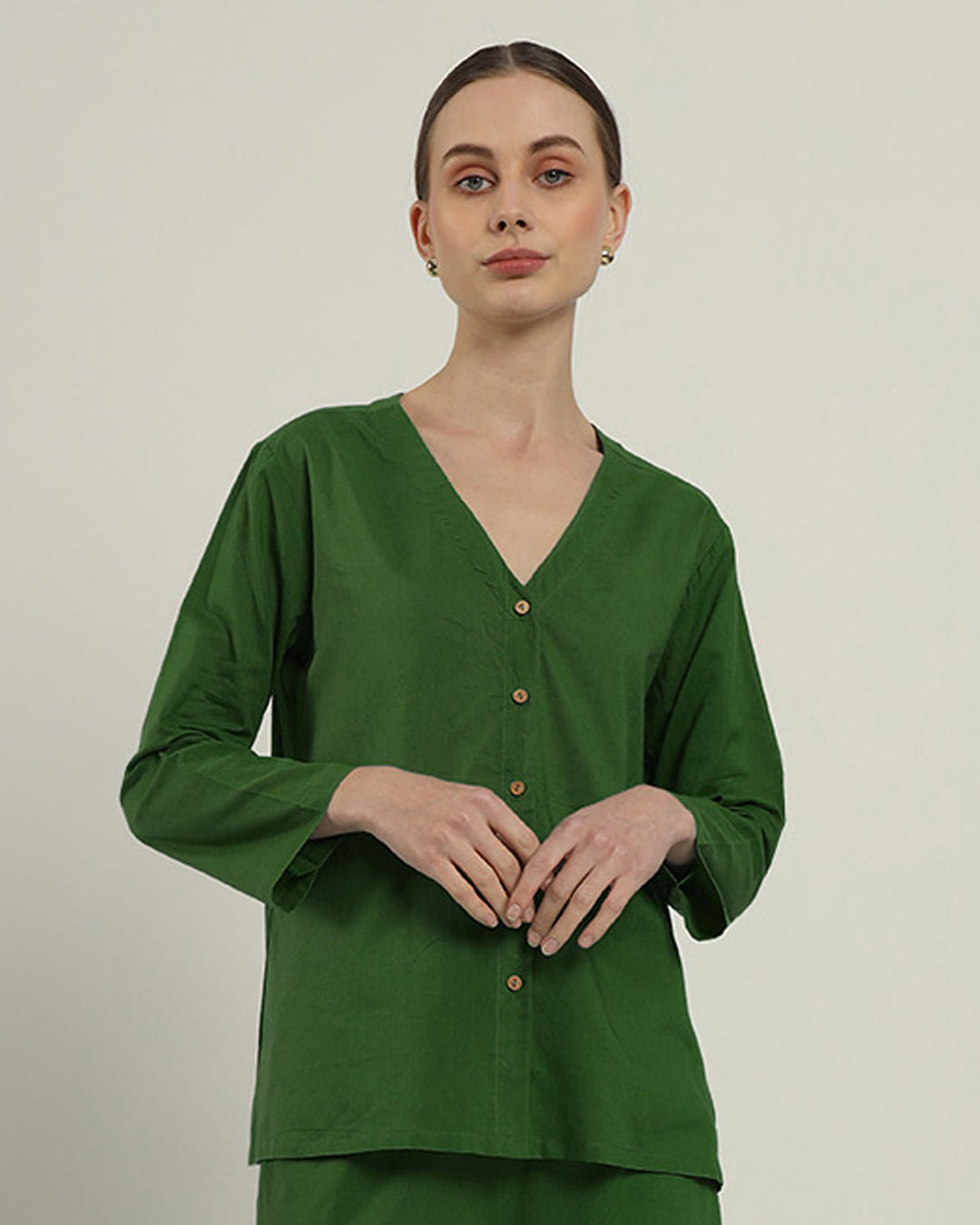 Classic Grace Shirt Emerald Top (Without Bottoms)