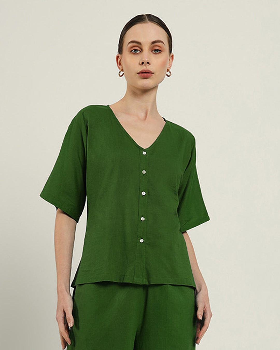 Metro Mode Shirt Emerald Top (Without Bottoms)