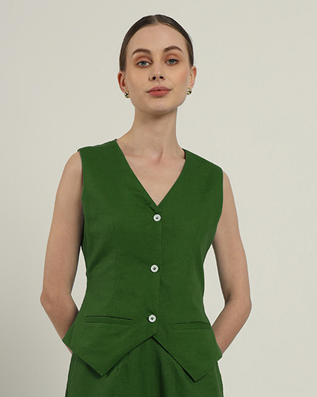 Downtown Diva Vest Emerald Top (Without Bottoms)