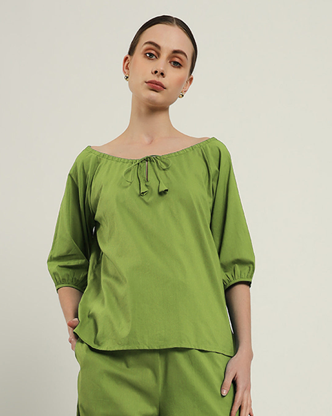 Effortless BowtNeck Fern Top (Without Bottoms)