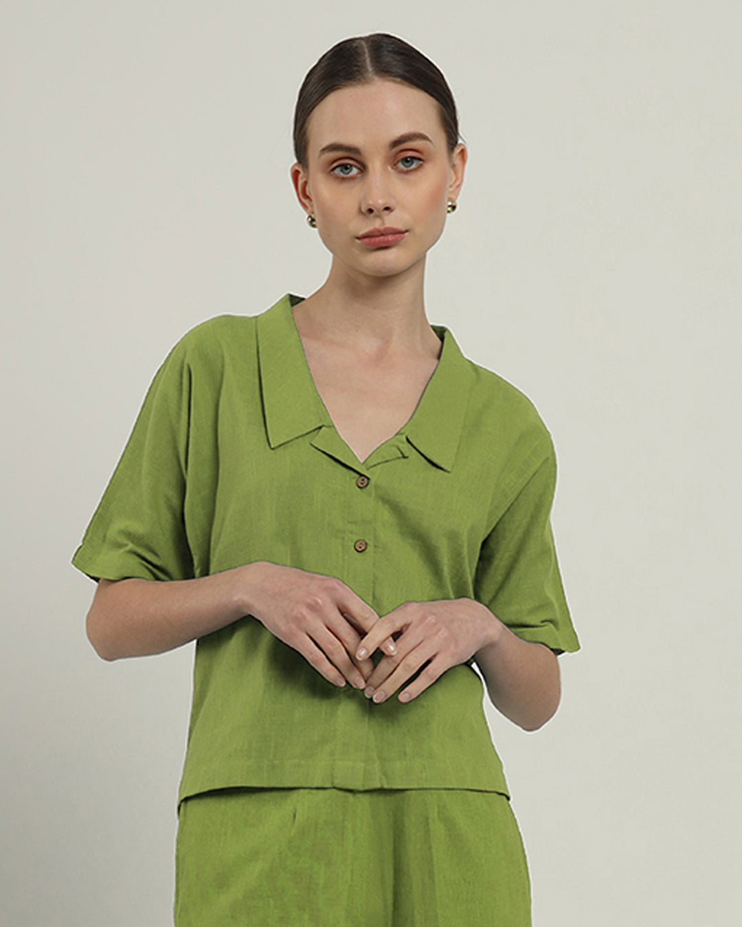 Feeling Easy Collar Neck Fern Top (Without Bottoms)