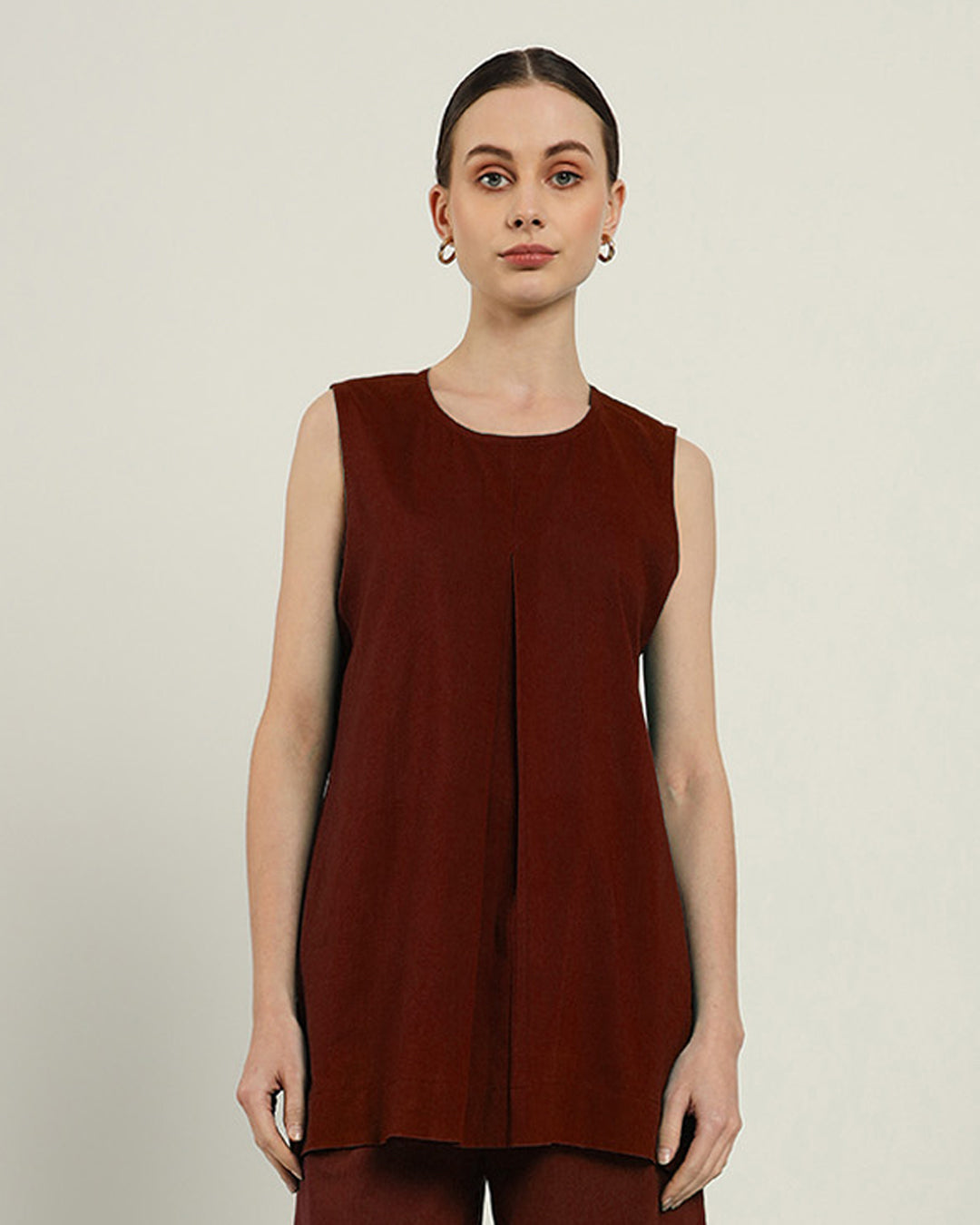 Pleated A Line Rouge Top (Without Bottoms)