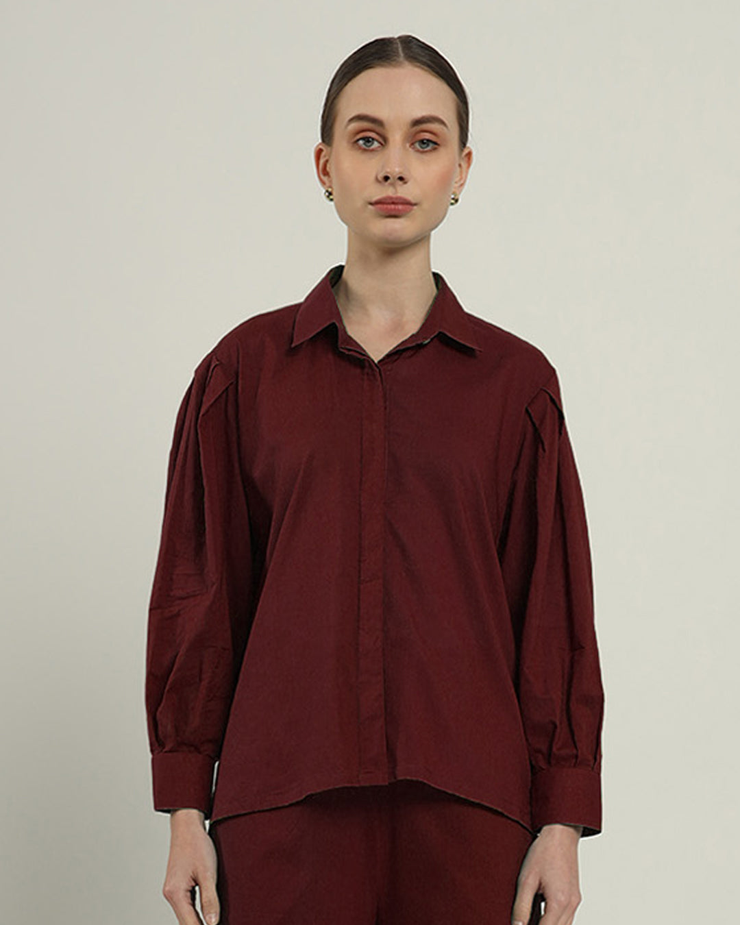 Flare & Flair Shirt Rouge Top (Without Bottoms)