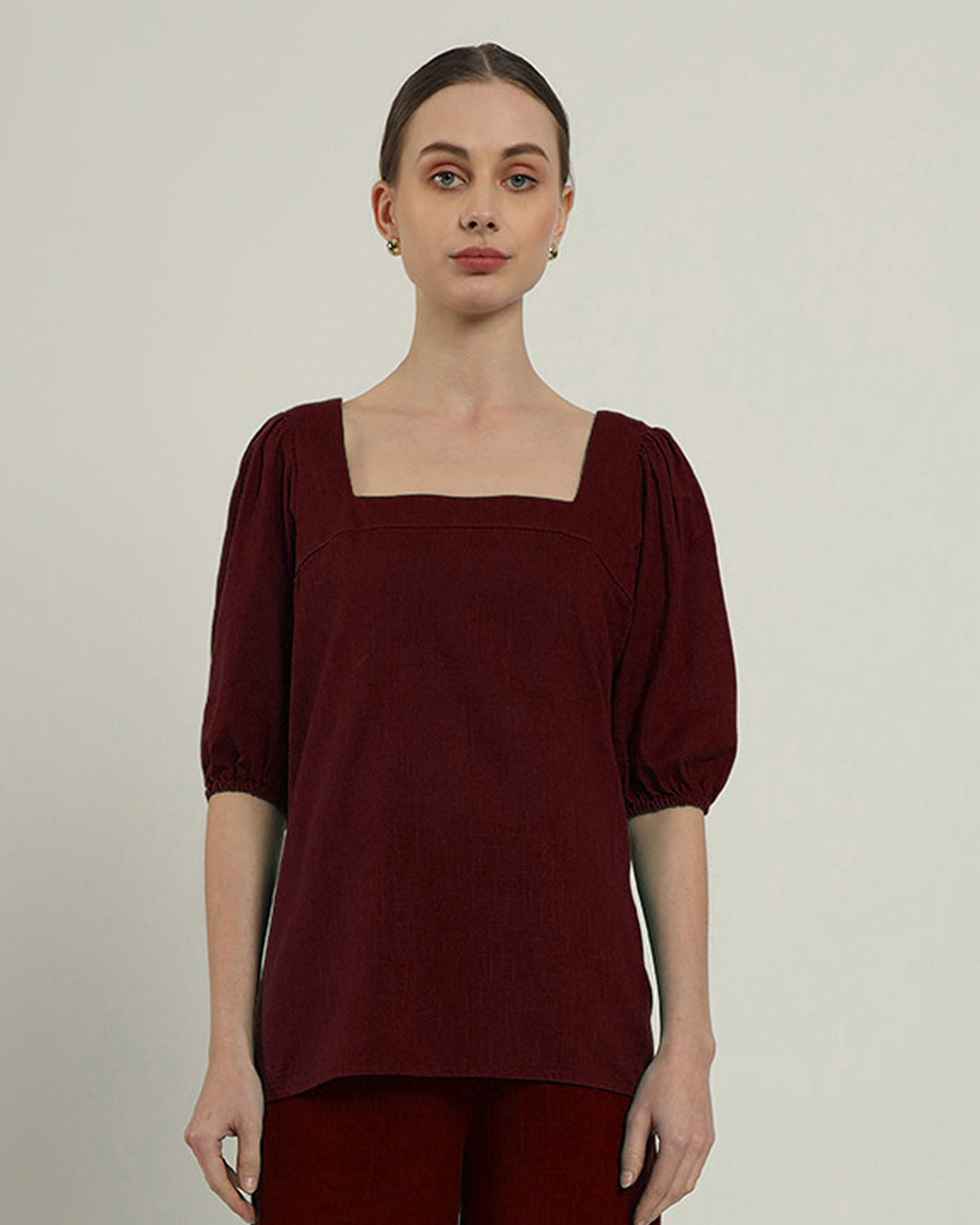 Urbanite Square Neck Rouge Top (Without Bottoms)