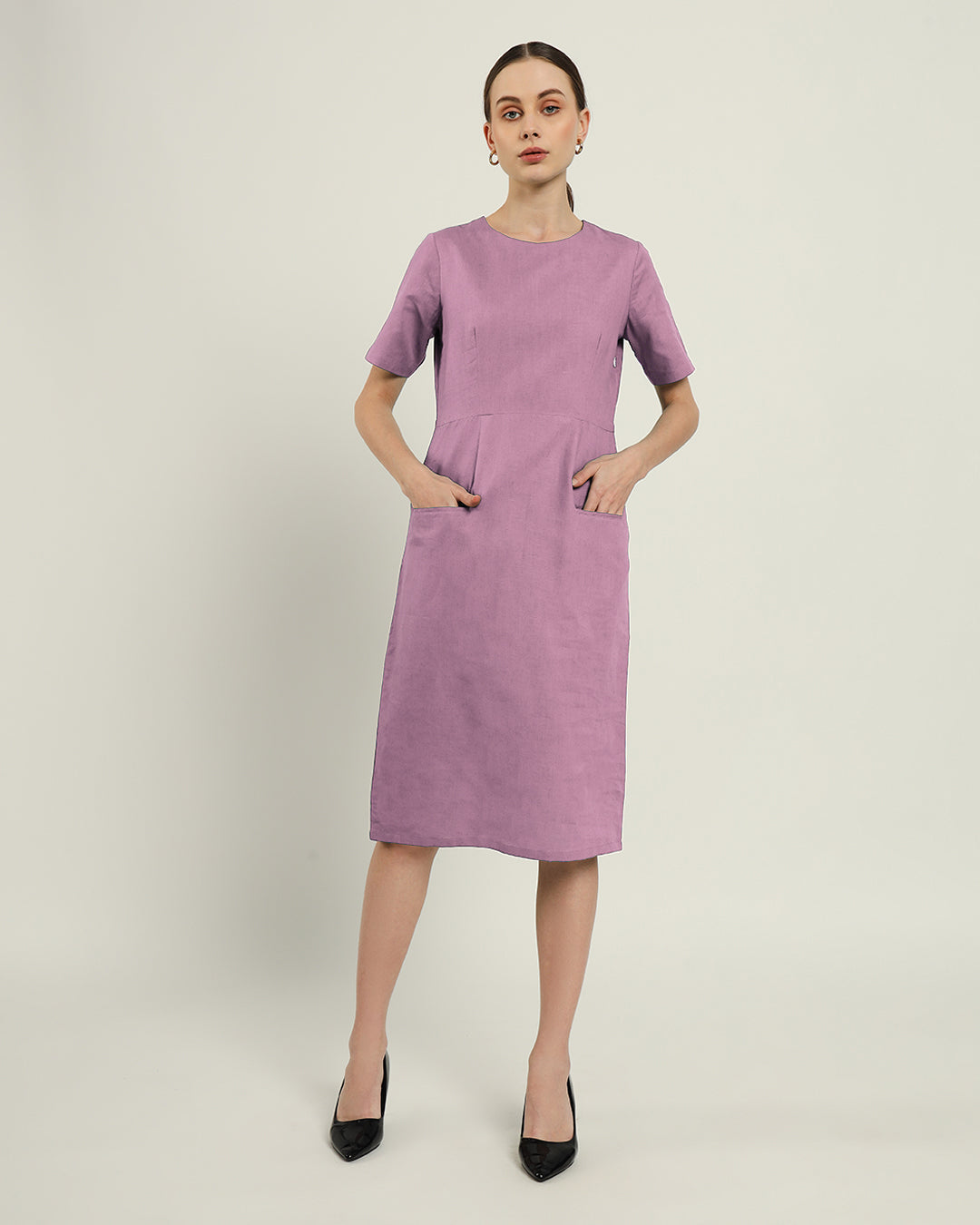 The Cairo Purple Swirl Cotton Dress