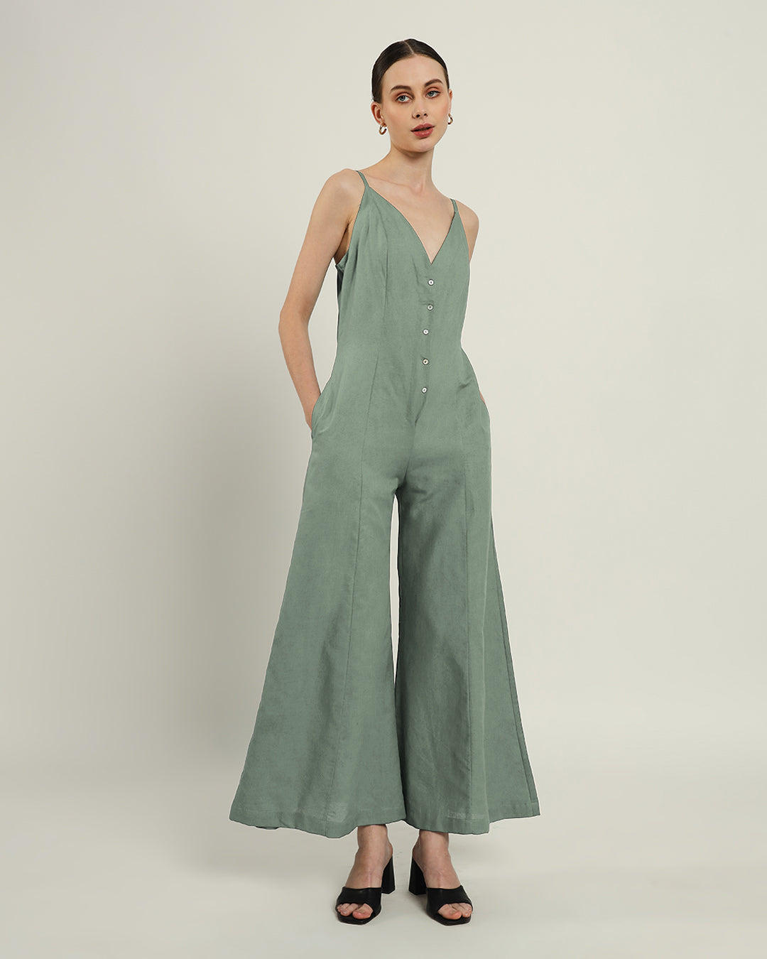 Mint Midday High Flared Jumpsuit