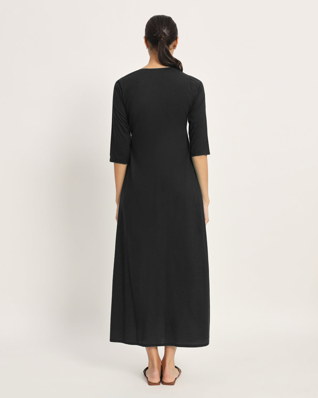 Classic Black Bump Comfort Maternity & Nursing Dress