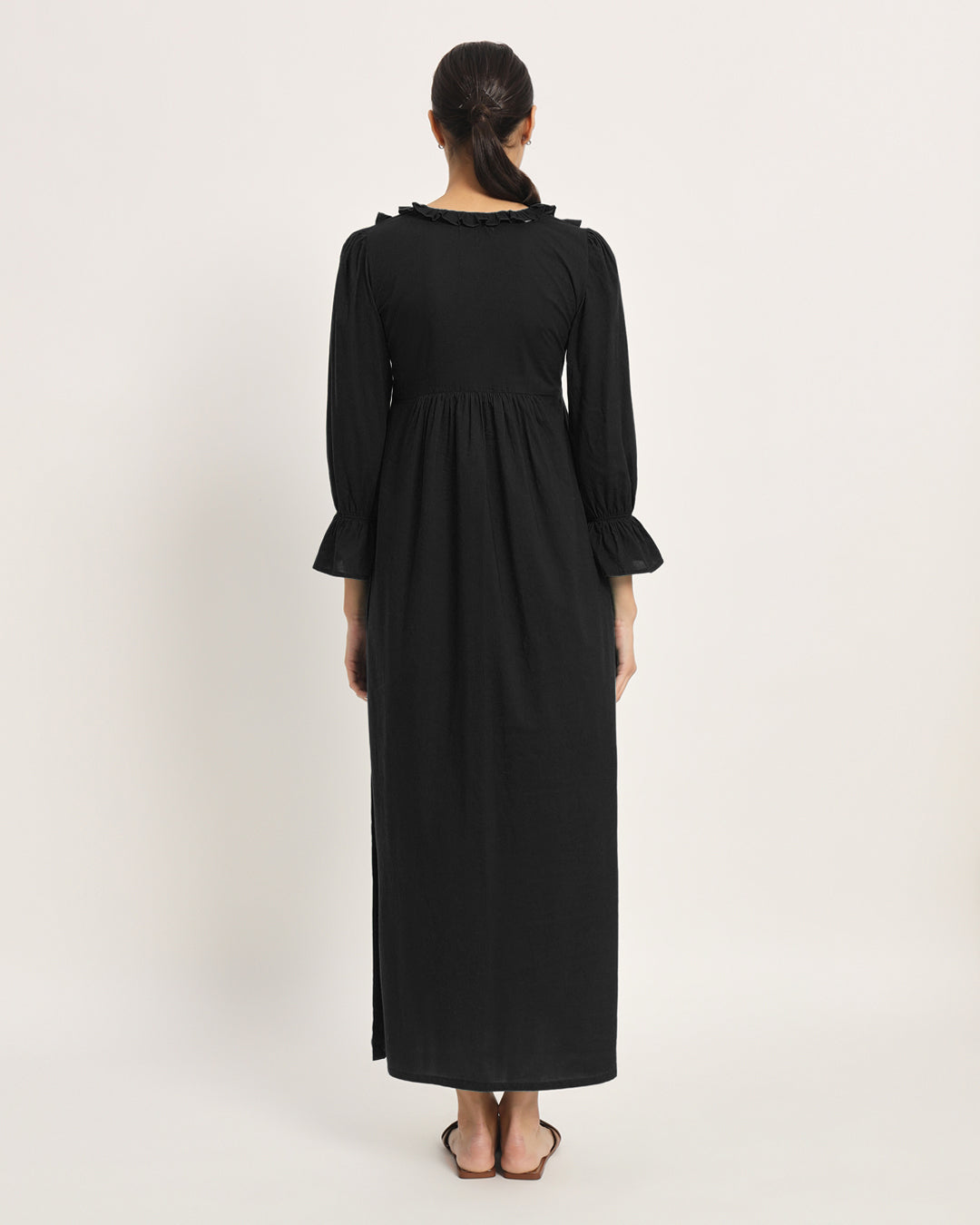 Classic Black Functional Flow Maternity & Nursing Dress