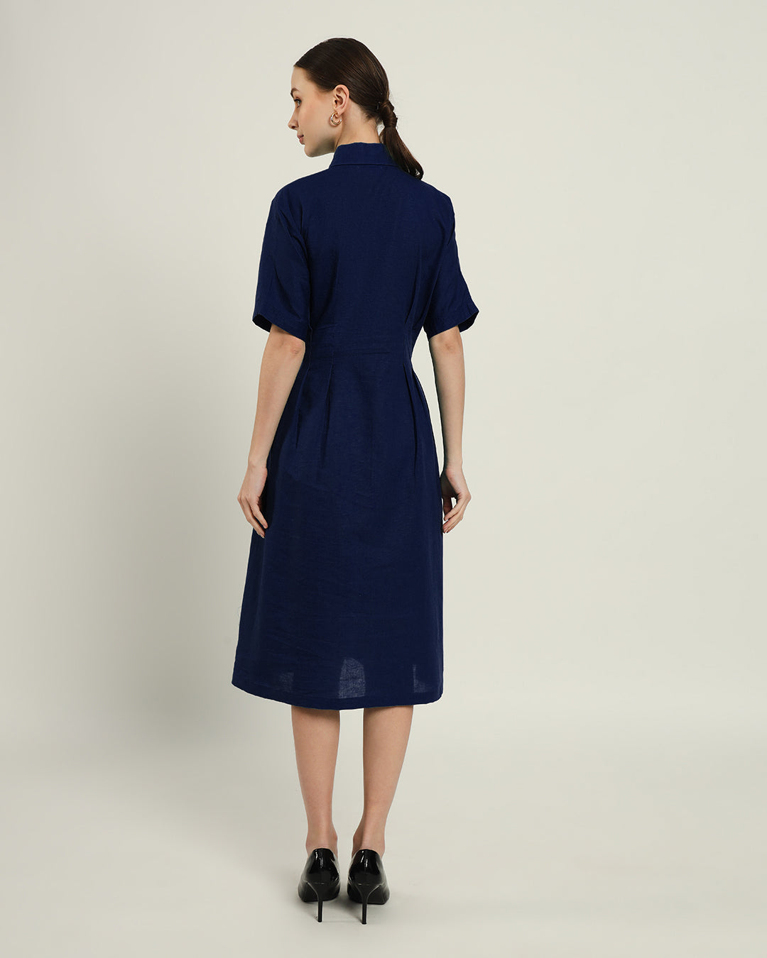 The Salford Daisy Midnight Blue Linen Dress