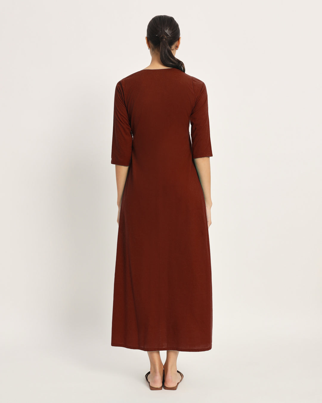 Russet Red Bump Comfort Maternity & Nursing Dress