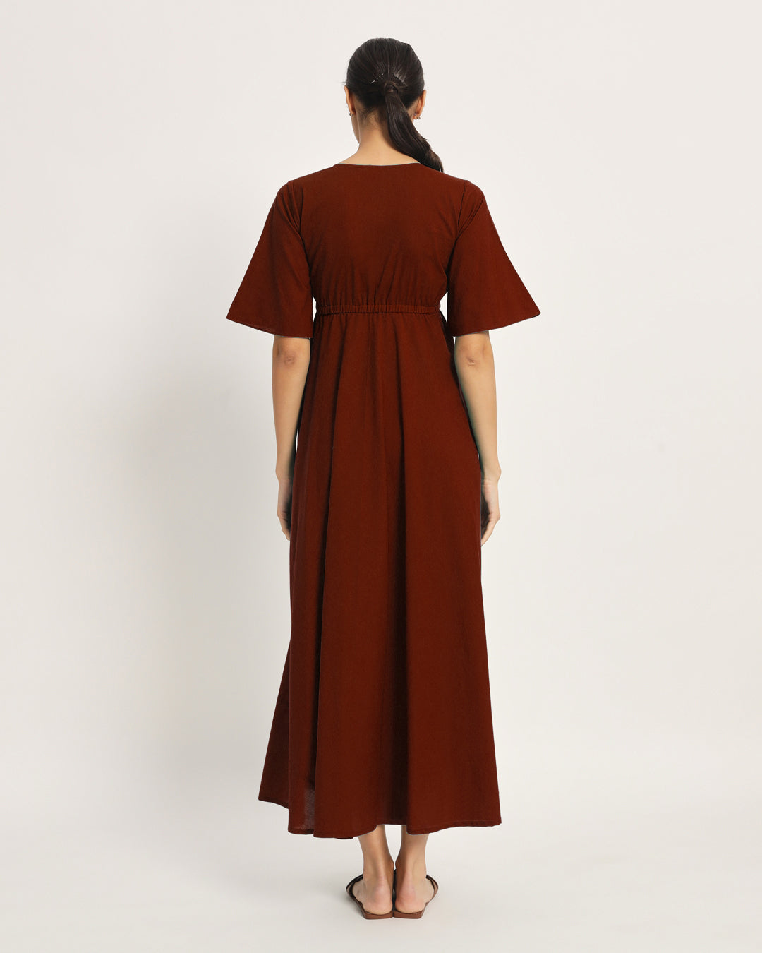 Russet Red Life Bloom Maternity & Nursing Dress