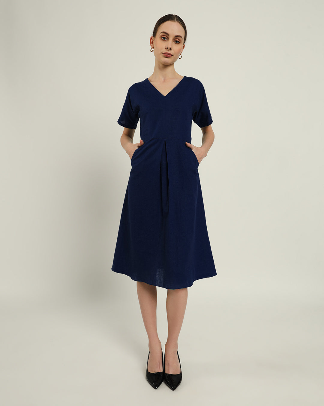 The Memphis Daisy Midnight Blue Linen Dress