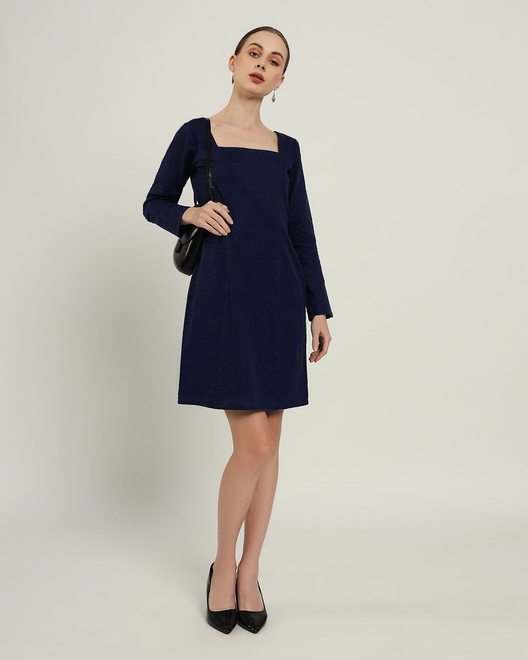 The Auburn Midnight Blue Linen Dress