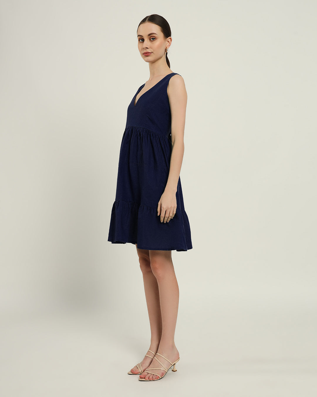 The Minsk Daisy Midnight Blue Linen Dress