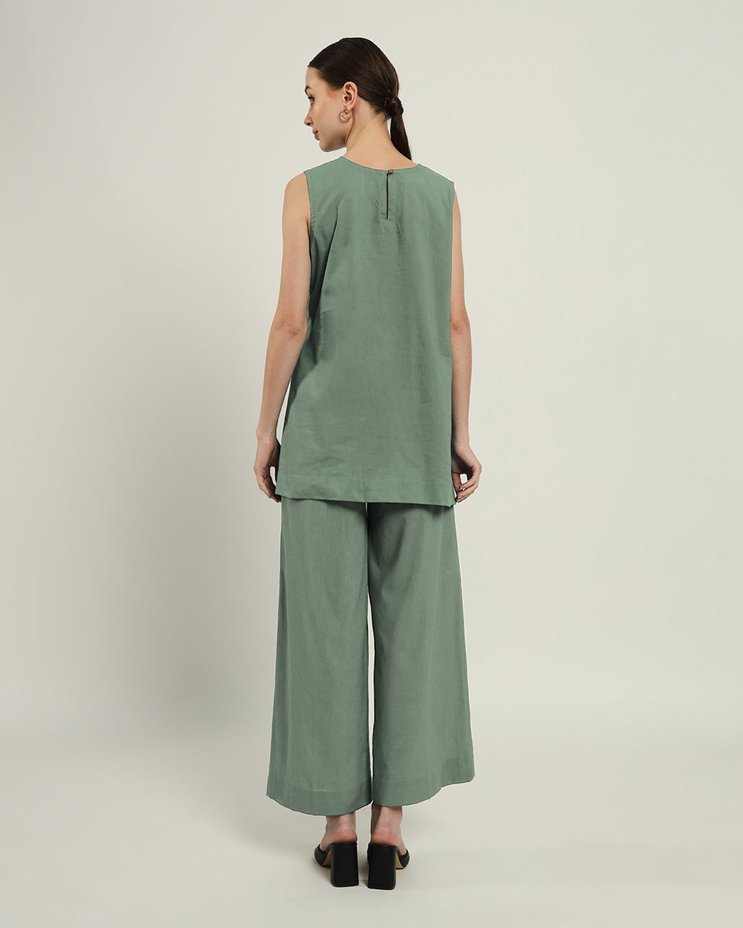 Pleated A Line Mint Top (Without Bottoms)