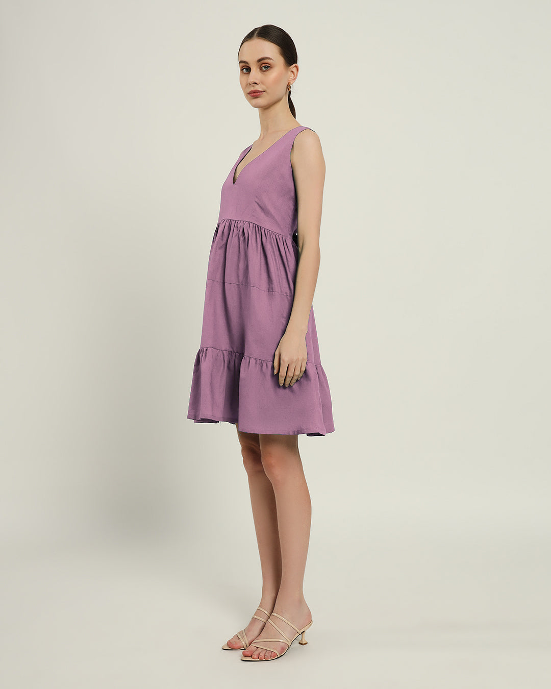 The Minsk Purple Swirl Cotton Dress